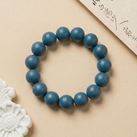 Blue Herbal Incense Bead Bracelet | Aromatherapy Jewelry for Focus & Balance | Calming Stress Relief Gift | Clarity Energy Bracelet